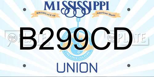 B299CD Mississippi License Plate