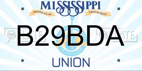 B29BDA Mississippi License Plate