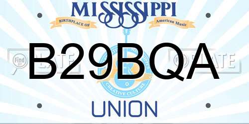 B29BQA Mississippi License Plate