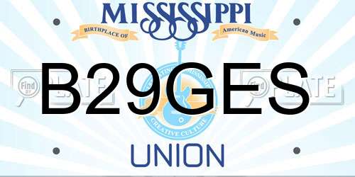 B29GES Mississippi License Plate