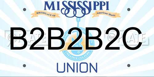 B2B2B2C Mississippi License Plate