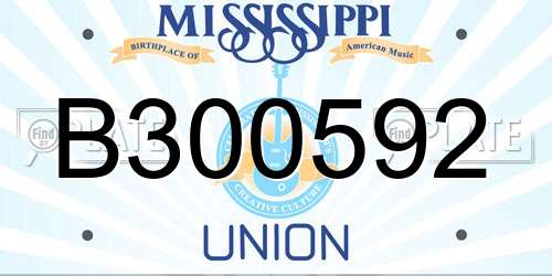 B300592 Mississippi License Plate