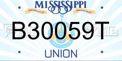 B30059T Mississippi License Plate
