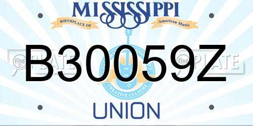 B30059Z Mississippi License Plate