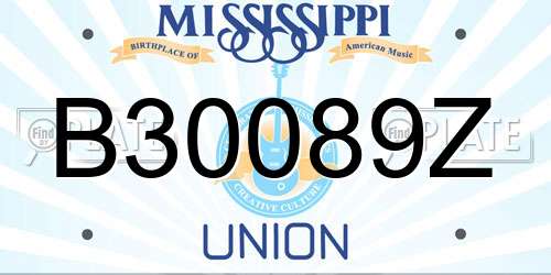 B30089Z Mississippi License Plate