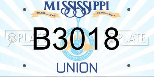B3018 Mississippi License Plate