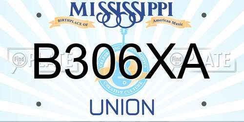 B306XA Mississippi License Plate