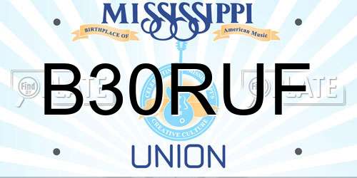 B30RUF Mississippi License Plate