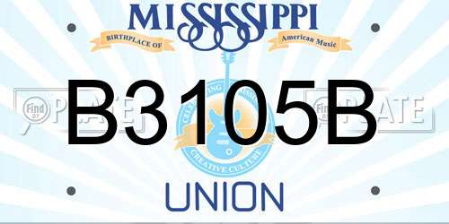 B3105B Mississippi License Plate