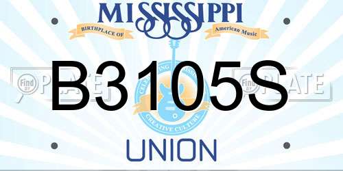 B3105S Mississippi License Plate