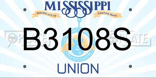 B3108S Mississippi License Plate