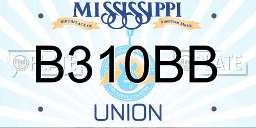 B310BB Mississippi License Plate