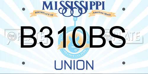 B310BS Mississippi License Plate