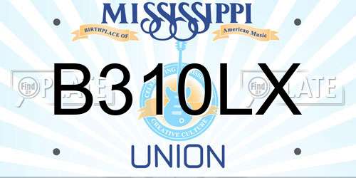 B310LX Mississippi License Plate
