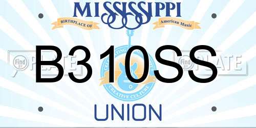 B310SS Mississippi License Plate