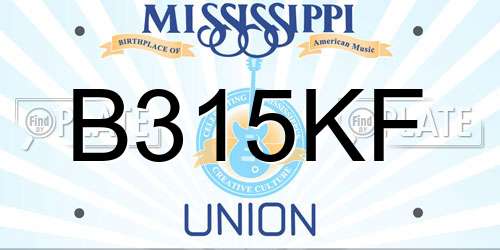 B315KF Mississippi License Plate