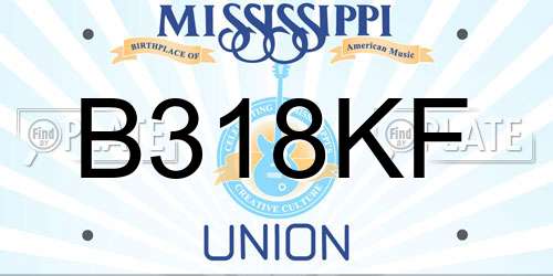 B318KF Mississippi License Plate
