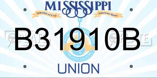 B31910B Mississippi License Plate