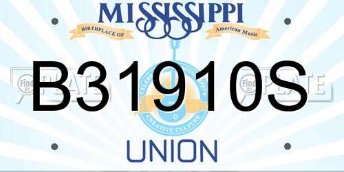 B31910S Mississippi License Plate