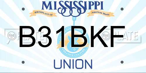 B31BKF Mississippi License Plate