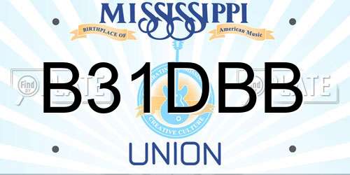 B31DBB Mississippi License Plate