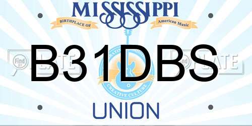 B31DBS Mississippi License Plate