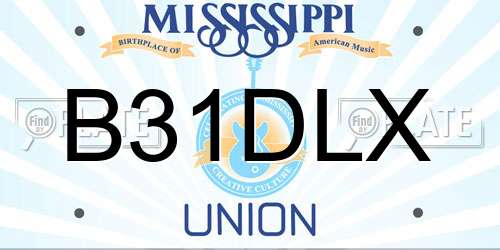 B31DLX Mississippi License Plate