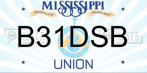 B31DSB Mississippi License Plate
