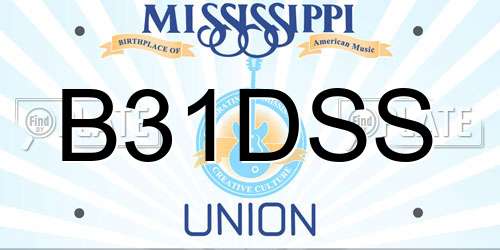 B31DSS Mississippi License Plate