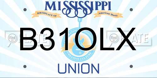 B31OLX Mississippi License Plate