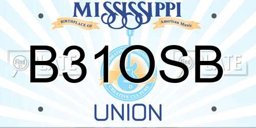 B31OSB Mississippi License Plate