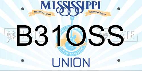 B31OSS Mississippi License Plate