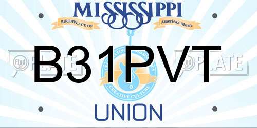 B31PVT Mississippi License Plate