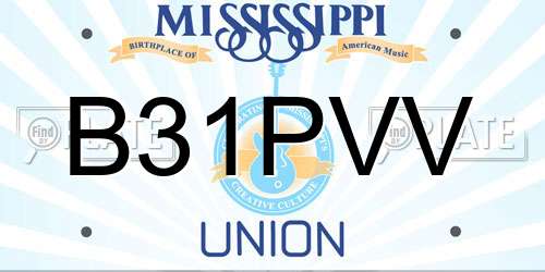B31PVV Mississippi License Plate