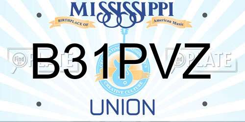 B31PVZ Mississippi License Plate