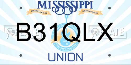 B31QLX Mississippi License Plate