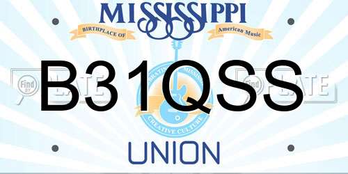 B31QSS Mississippi License Plate