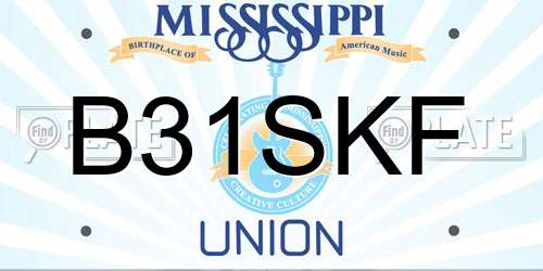 B31SKF Mississippi License Plate
