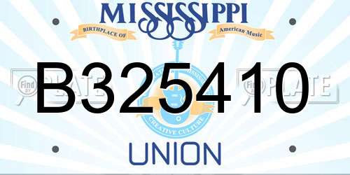 B325410 Mississippi License Plate