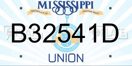 B32541D Mississippi License Plate