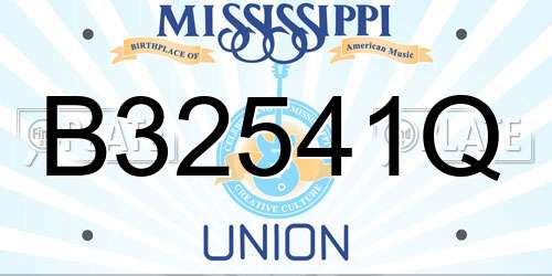 B32541Q Mississippi License Plate
