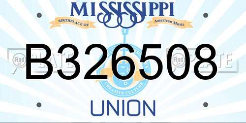 B326508 Mississippi License Plate