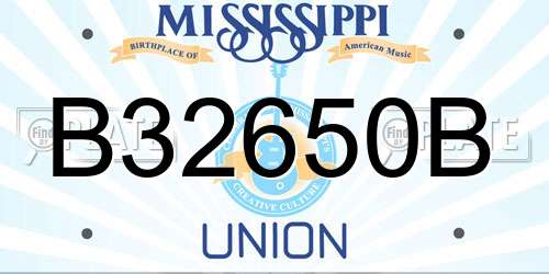 B32650B Mississippi License Plate