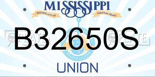 B32650S Mississippi License Plate