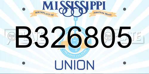 B326805 Mississippi License Plate