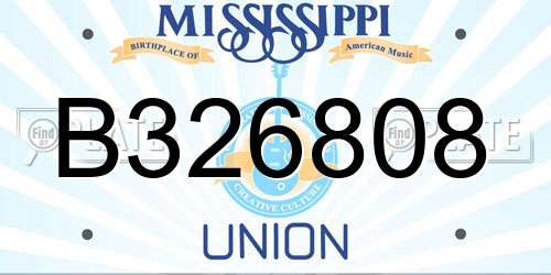 B326808 Mississippi License Plate