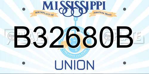 B32680B Mississippi License Plate