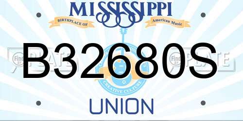 B32680S Mississippi License Plate