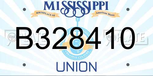 B328410 Mississippi License Plate
