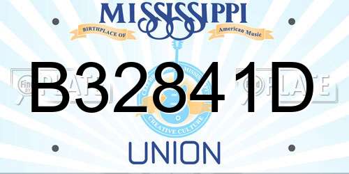 B32841D Mississippi License Plate